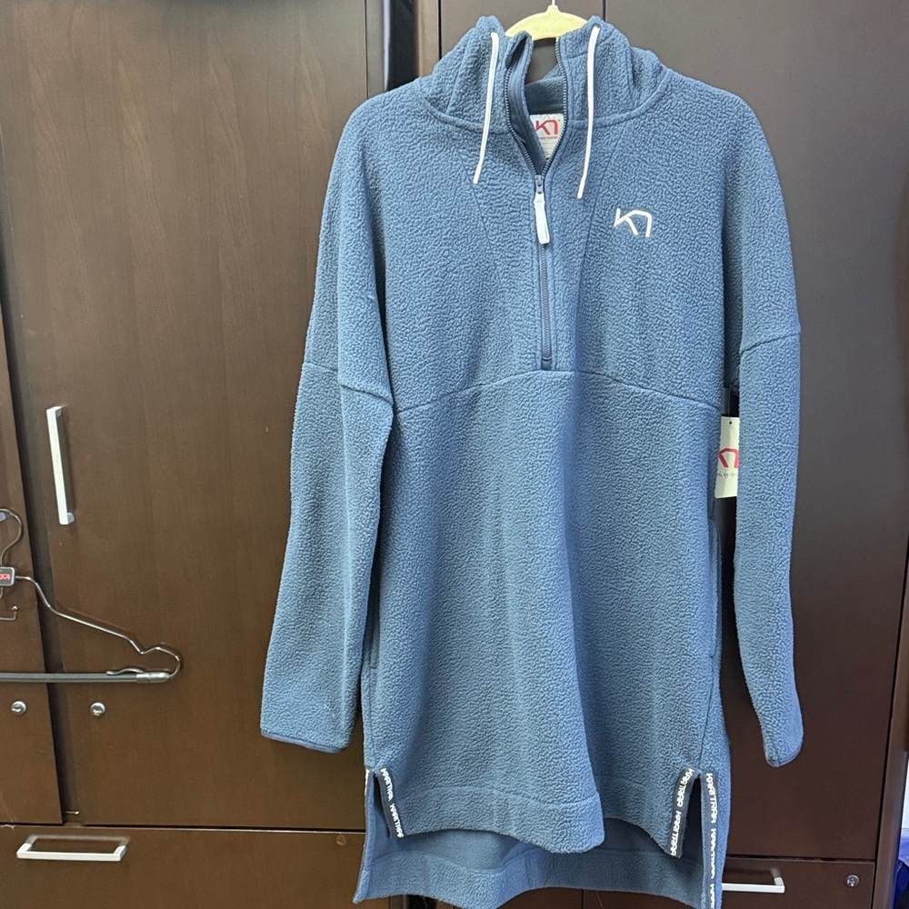 Kari Traa Teal Fleece Astrid dress large